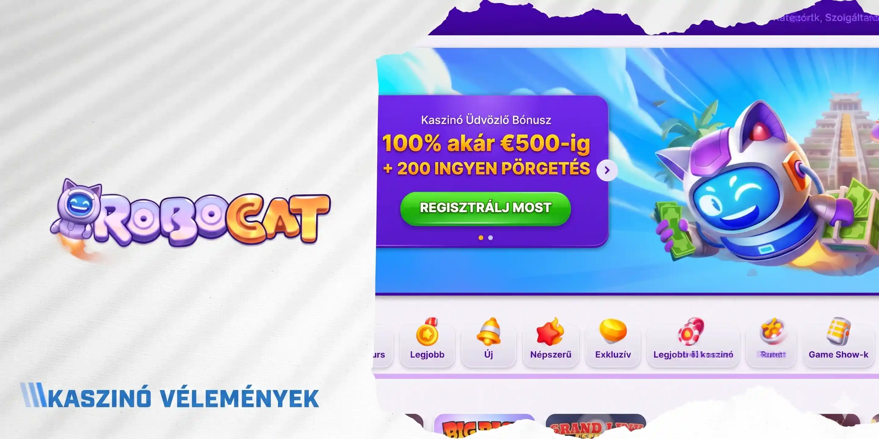 RoboCat kaszinó vélemények és üdvözlő bónusz részletei