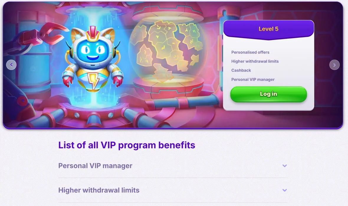 RoboCat VIP-program előnyök és exkluzív jutalmak